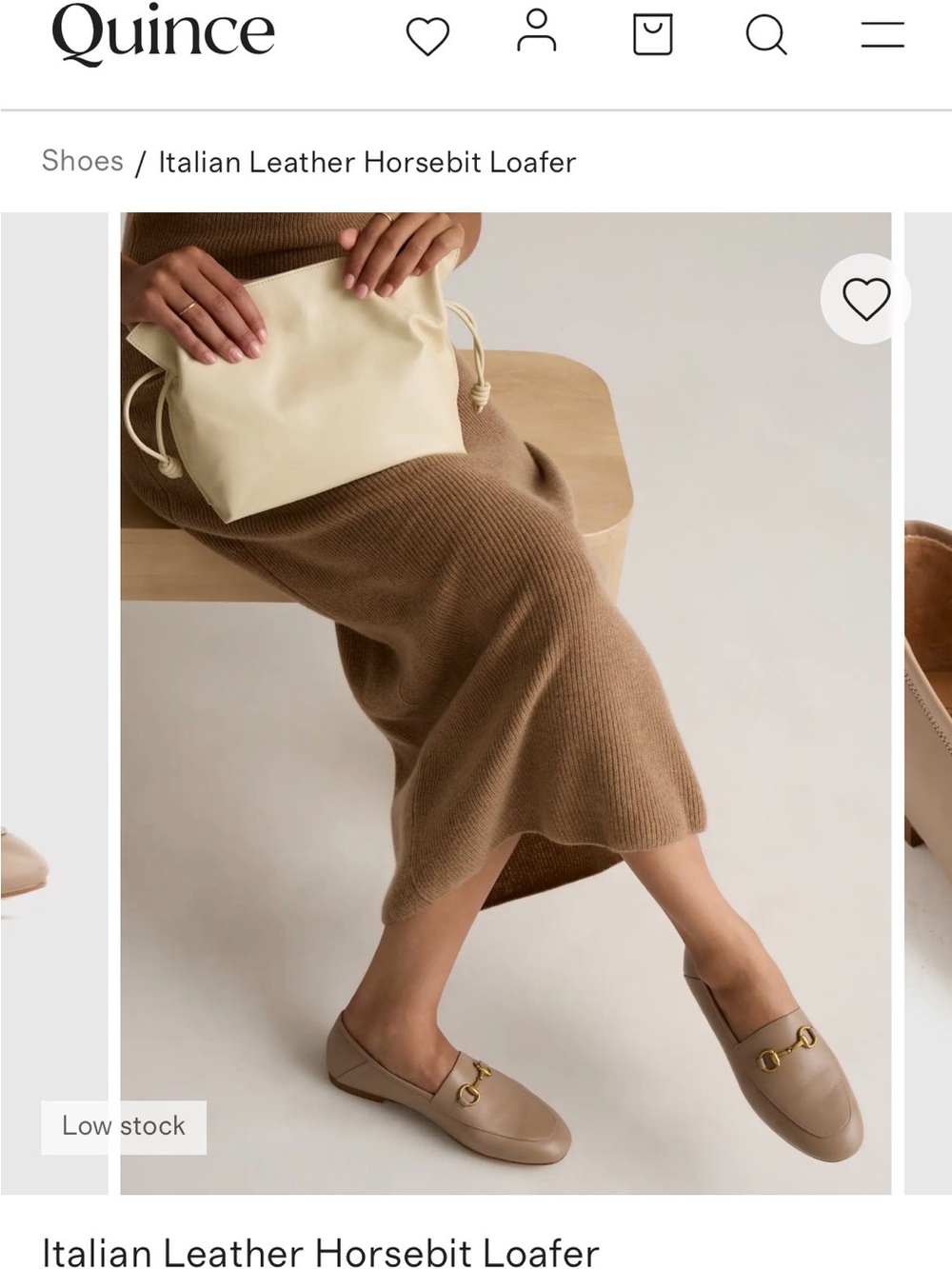 Quince Beige Leather Horsebit Loafers